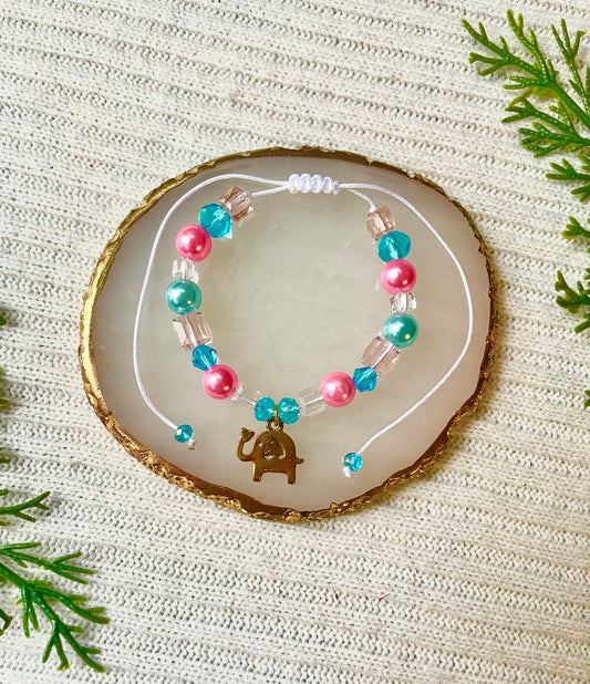 elephant adjustable knotted bracelet