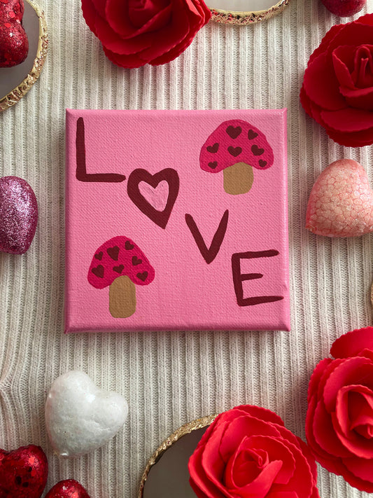 “Love” mushroom painting